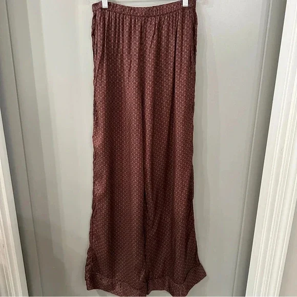 Splendid Wide Leg Pants Lumi Relaxed Geo-print Pants In Deep Plum Size Medium - Picture 4 of 5